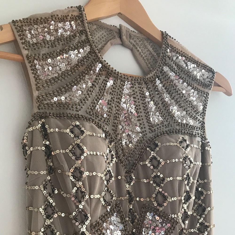 Shail K Beige Sequence Dress
